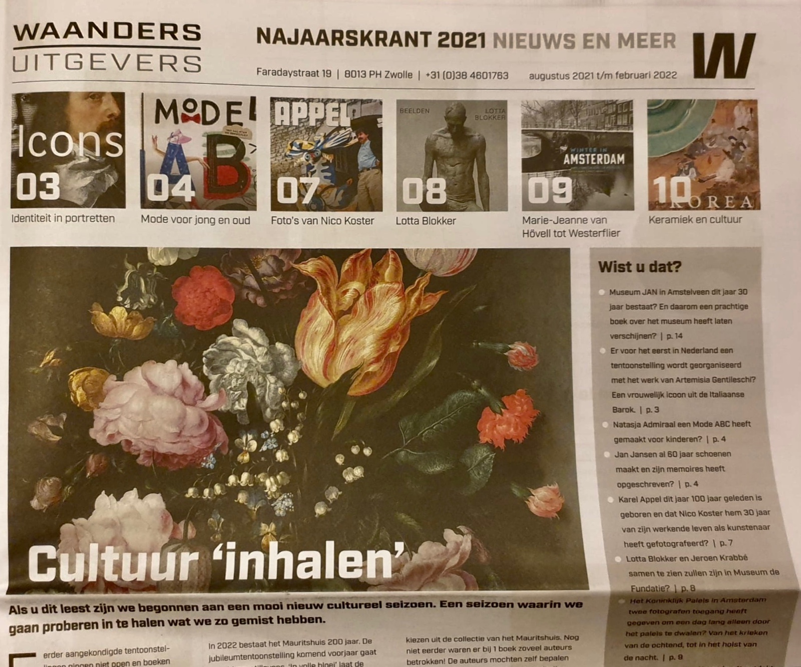 Najaarskrant Waanders Uitgevers 2021